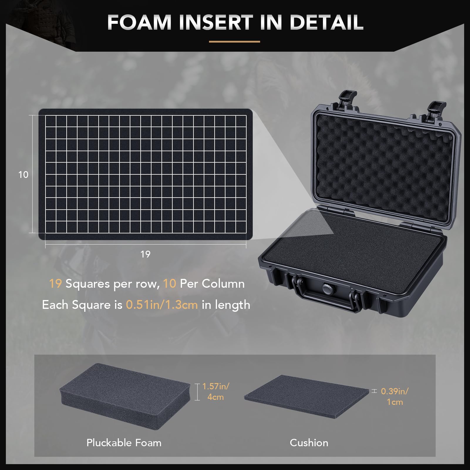 Lykus HC-2710 Custodia Valigia Case impermeabile con schiuma, Dimensioni interne 27x16x8 cm, Adatto per piccola elettronica e altro