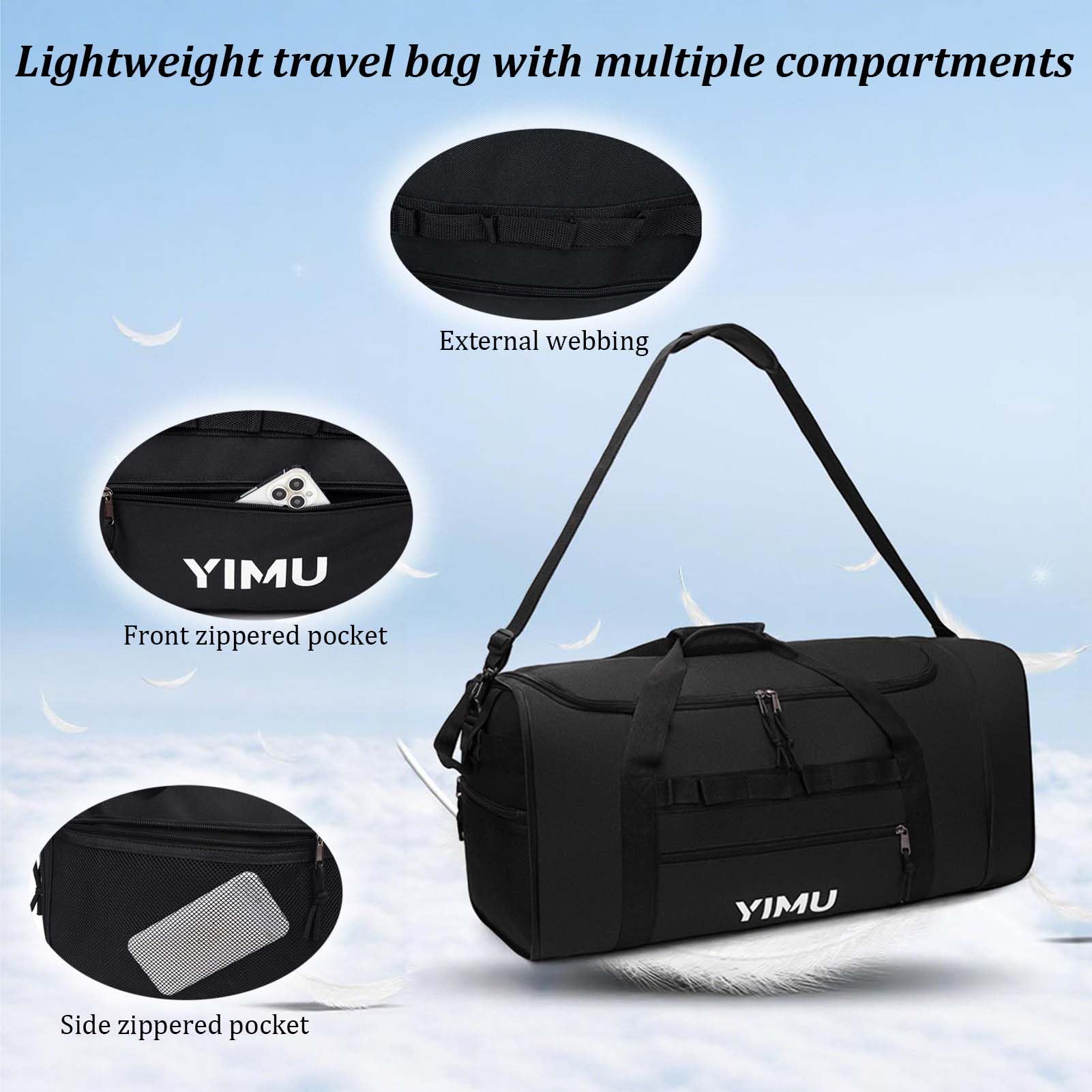 70L Bolsa De Viaje Plegable con Ruedas Bolsa de Deporte Gimnasio para Hombre Mujer Resistente Al Agua Grandes Fin de Semana Viaje Livianas Bolsos Fitness Gym Foldable Wheeled Travel Bag (Verde)