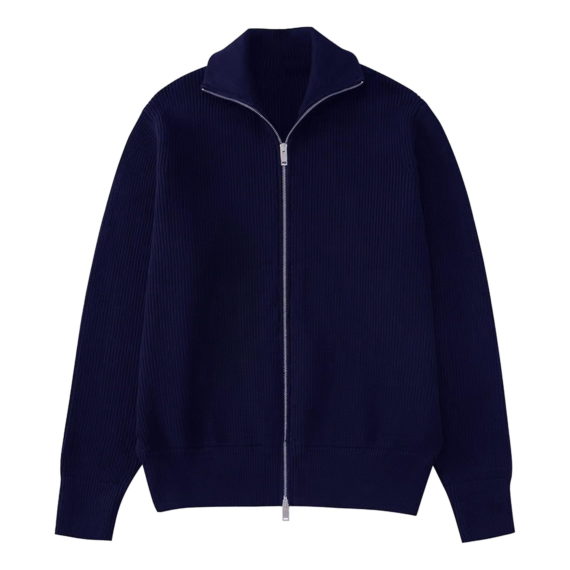 Cardigan da uomo con doppia cerniera mezza collo alto maglione caldo