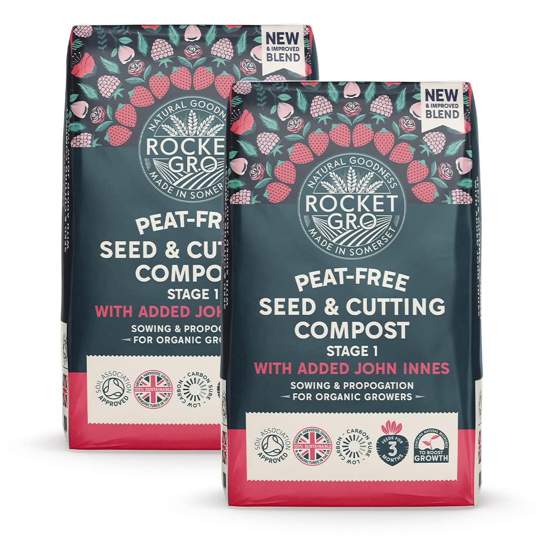 RocketGro - Seed & Cutting Compost Peat Free Superior Blend - 2 x 20L Bundle - Save 30% - Organic with added John Innes - Suitable for Seed Sowing, Propagation, and Young Plants