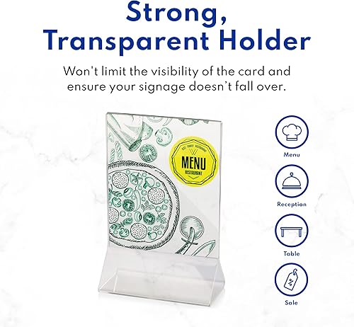 Miniatura 4 de New Star Foodservice 22919 - Tarjetero acrílico para menú, 3.5 x 5 pulgadas, transparente, juego de 12