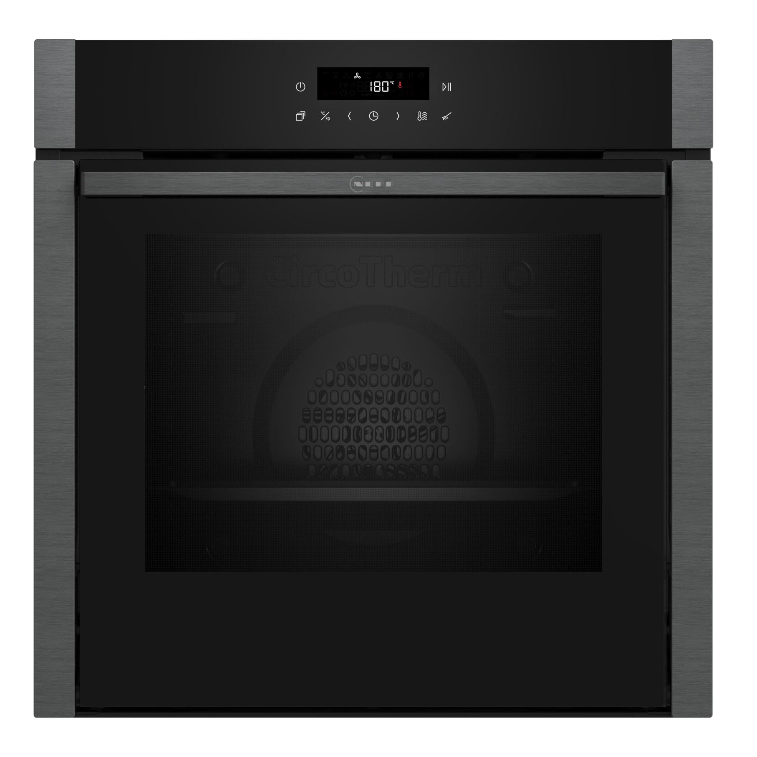 NEFF B5ACJ7HG3, N50, Einbau-Backofen, Slide and Hide, Made in Germany, LED Touch Control, Air Fry und Air Fry-Backblech, 7 Beheizungsarten, 3D Heißluft, CircoTherm, EasyClean, Pyrolyse, Graphite Grey