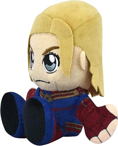 Miniatura 2 de Marvel Captain Marvel Kuricha - Peluche sentado de 8 pulgadas, juguete suave inspirado en Chibi