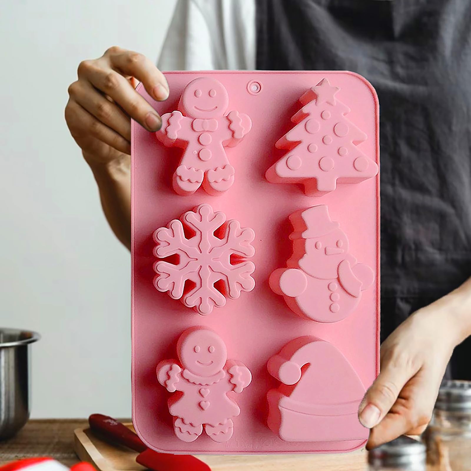 2 Moldes De Silicona Navideños - Para Chocolate, Caramelos Y Gelatinas, Con Patrones Festivos