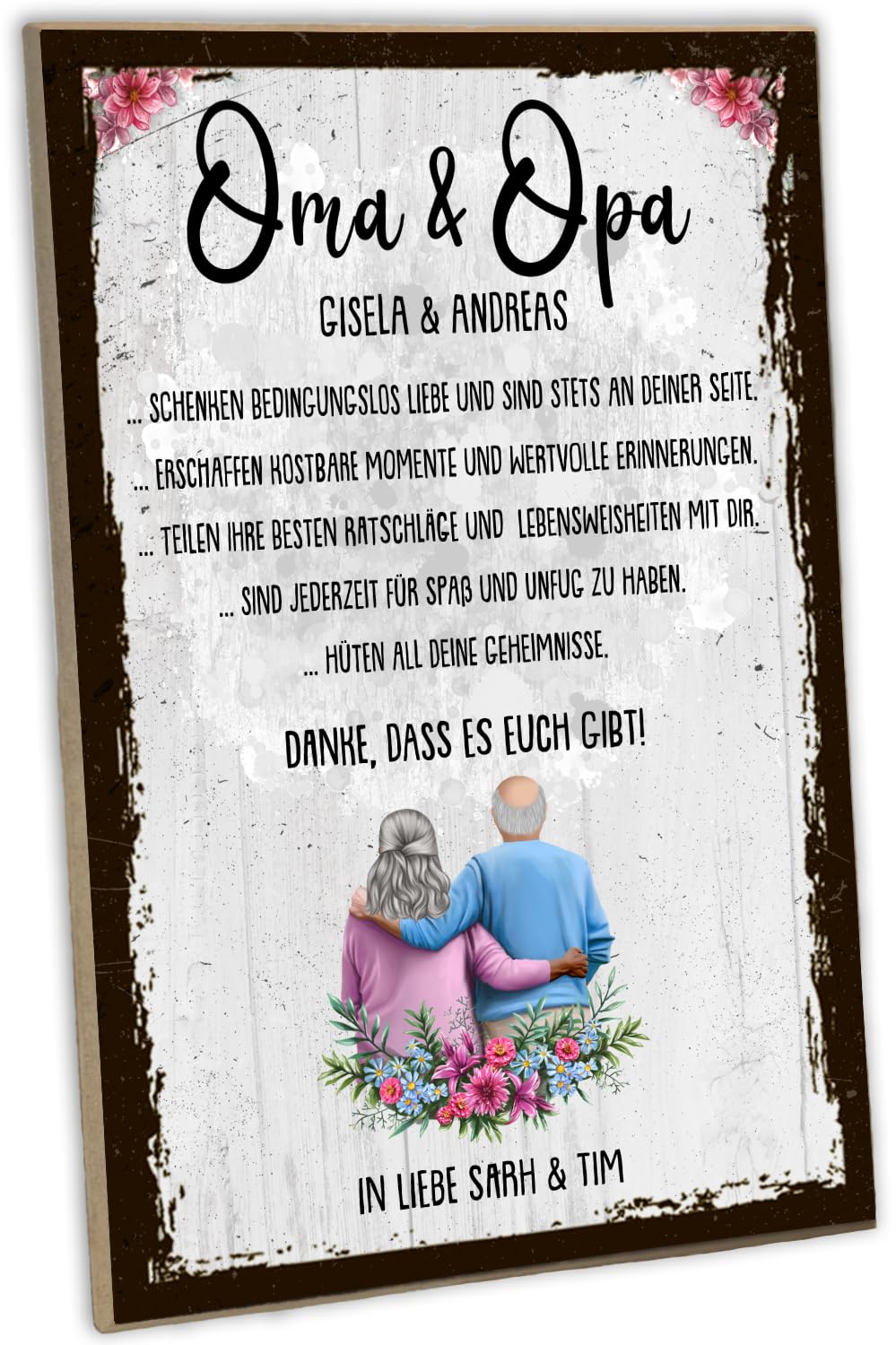 UJIMS Schmink-Spiegel Mit Gravur „To My Granddaughter On Your Wedding Day“ – Faltbar, Beidseitig