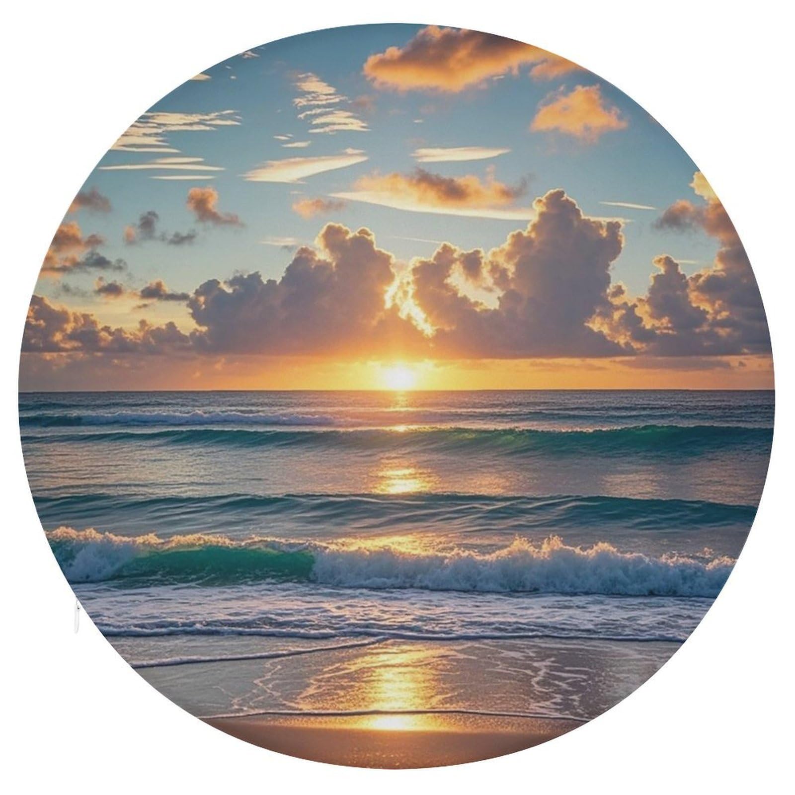 LZQPOEAS Beach Maui Hawaii Sunset Swivel Seat Cushion with Supportive Memory Foam Comfort Round Bar Stool Cushion 15.3" Diameter Rotating Seat Cushions Fashion Chair Pad for Car Office Home