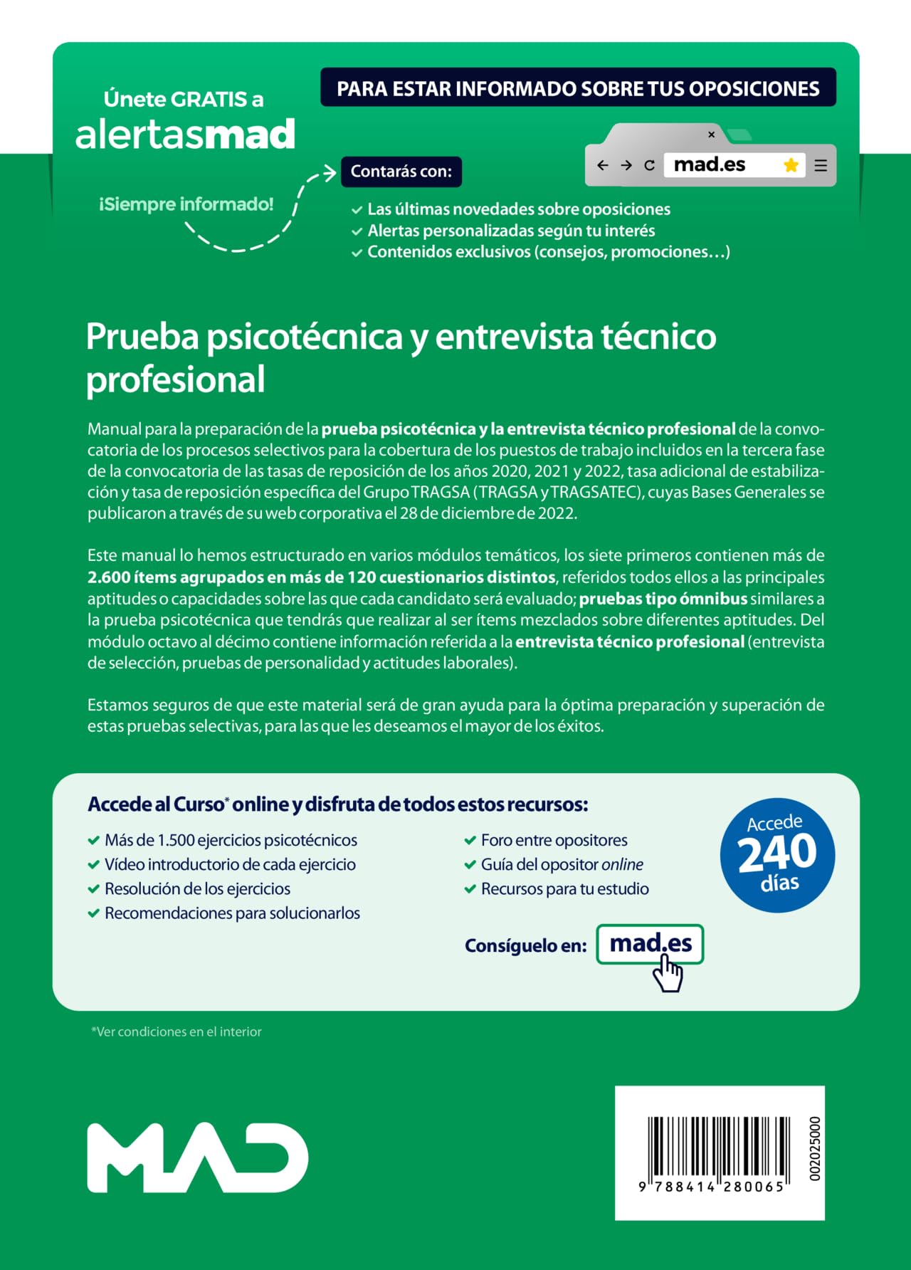 Prueba psicotécnica y entrevista técnico profesional. Oposiciones Grupo Tragsa