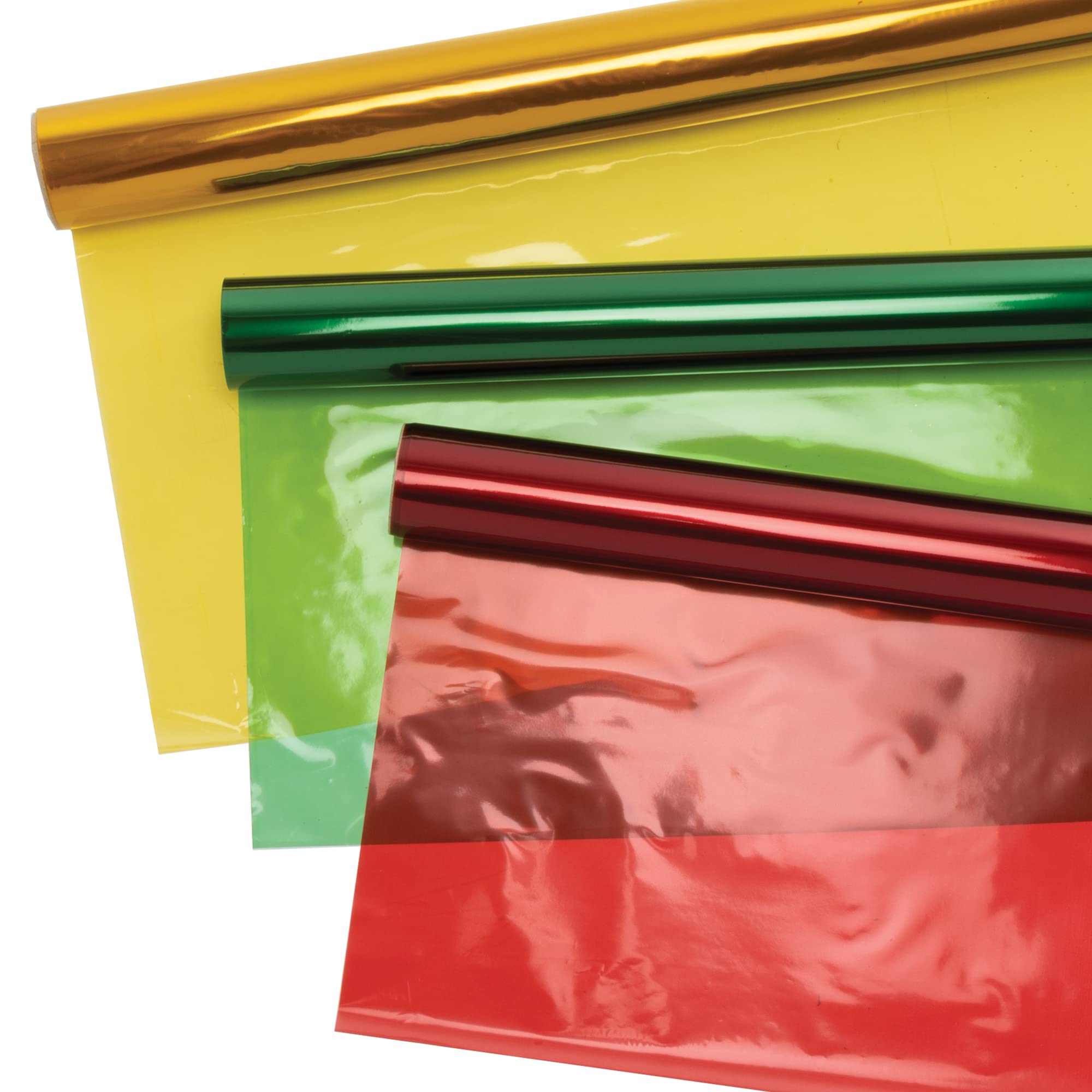 Baker Ross FE803 Cellophane Rolls - Pack of 3, Arts and Crafts Supplies for Kids, Christmas Crafting Material for Gifts