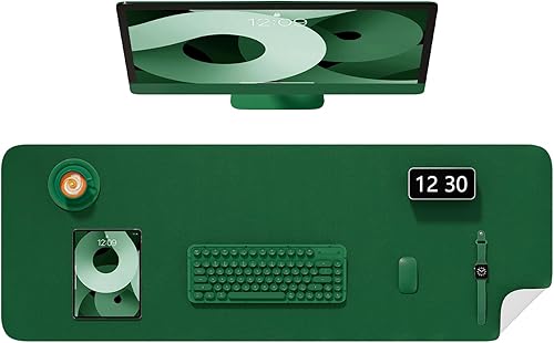 Miniatura 38 de Alfombrilla de escritorio, 60 x 35 cm, de piel sintética, antideslizante, alfombrilla grande para mouse para escritorio, impermeable, almohadilla de