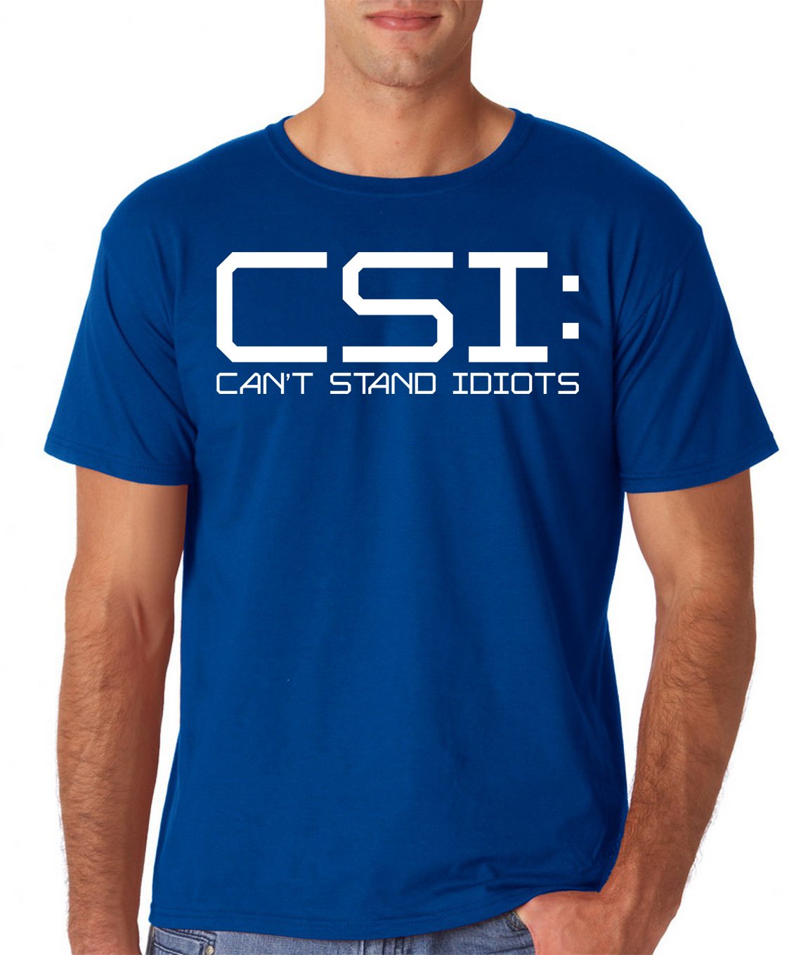 AW FashionsCSI: Can't Stand Idiots - Funny Parody Sarcasm Nerdy Science Geek Men's T-Shirt