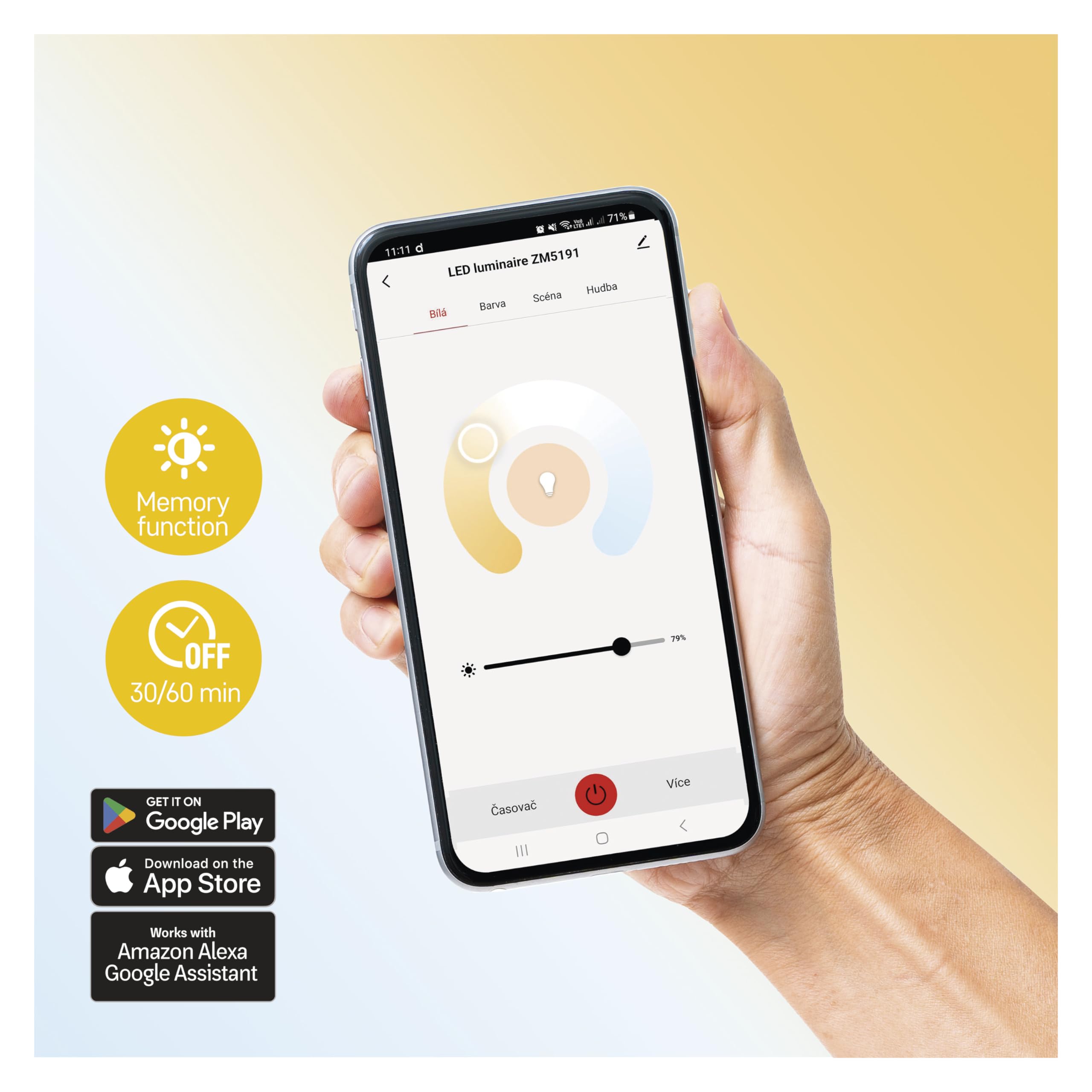 EMOS GoSmart lampa sufitowa 45 W, biała, inteligentna lampa panelowa do wnętrz, okrągła 50 cm, 2700 lm, możliwość ściemniania, regulowana barwa światła, sterowanie za pomocą pilota zdalnego sterowania