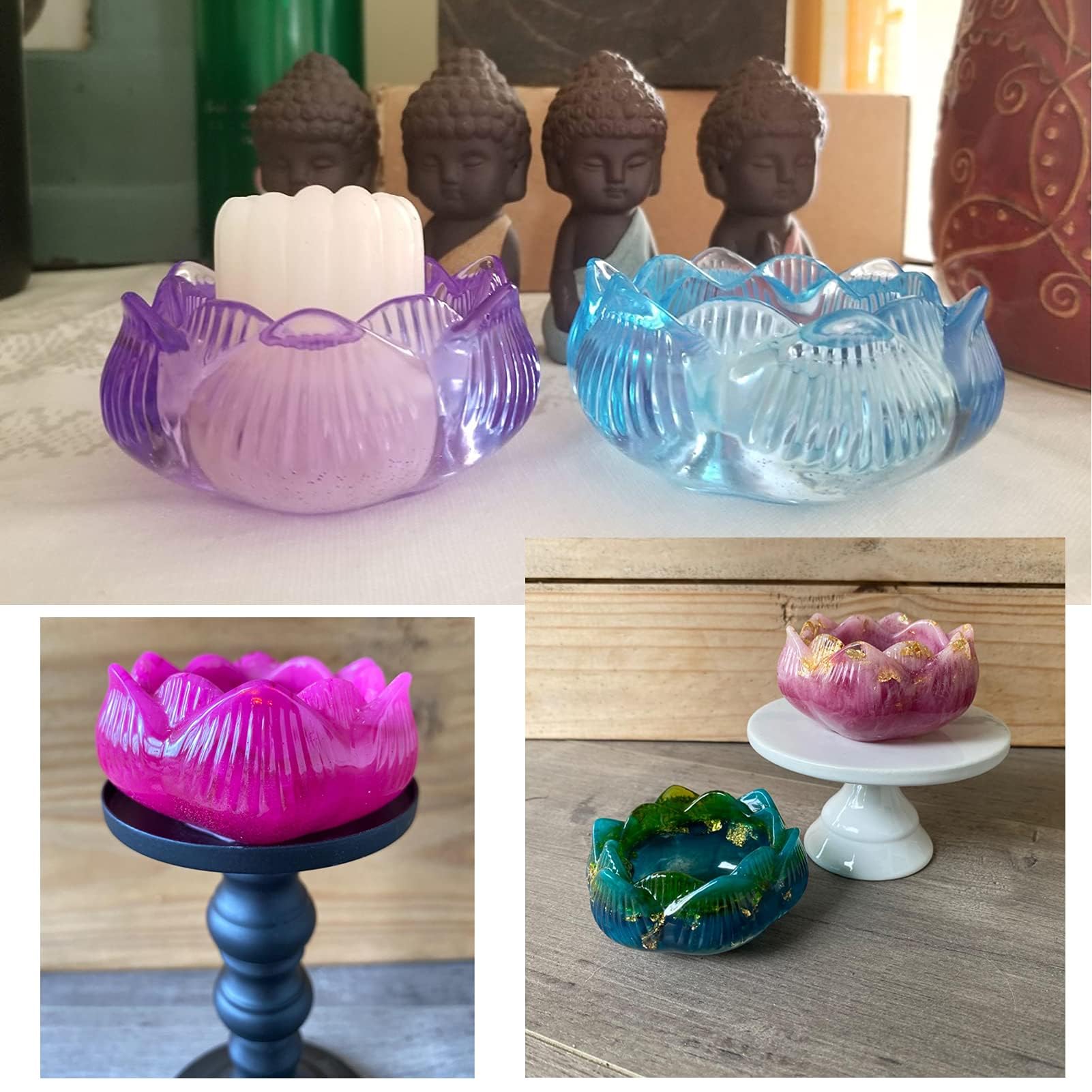DIYBravo Résine Époxy pour Bol de Lotus, Moule en Silicone de Boîte de DIYBravo Résine Époxy pour Bol de Lotus, Moule en Silicone de Boîte de