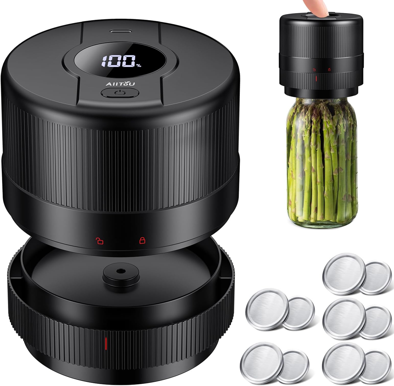 AllToU Electric Mason Jar Vacuum Sealer Kit, Can Sealer