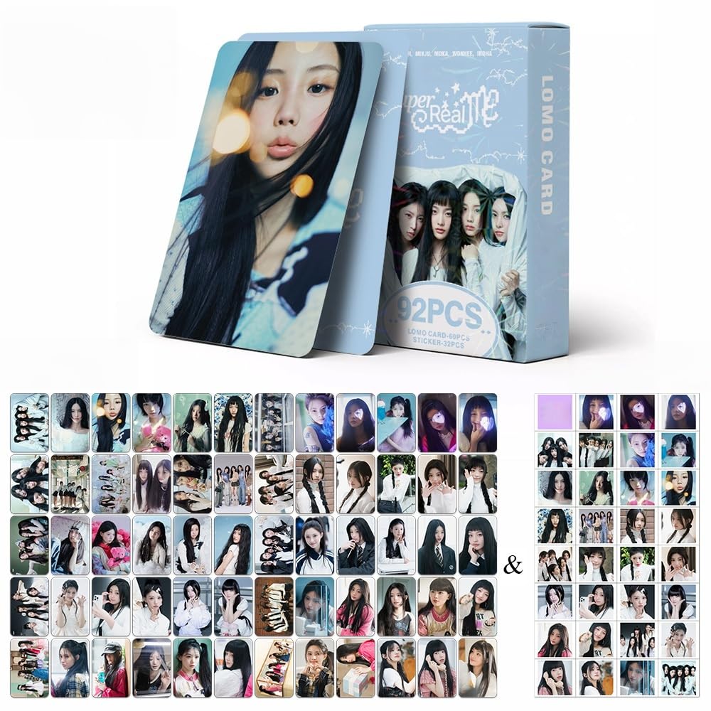 ILLIT 60 szt. pocztówek + 32 szt. naklejek 'GLLIT' karty MOKA WONHEE IROHA YUNAH karty fotograficzne (Super real me)