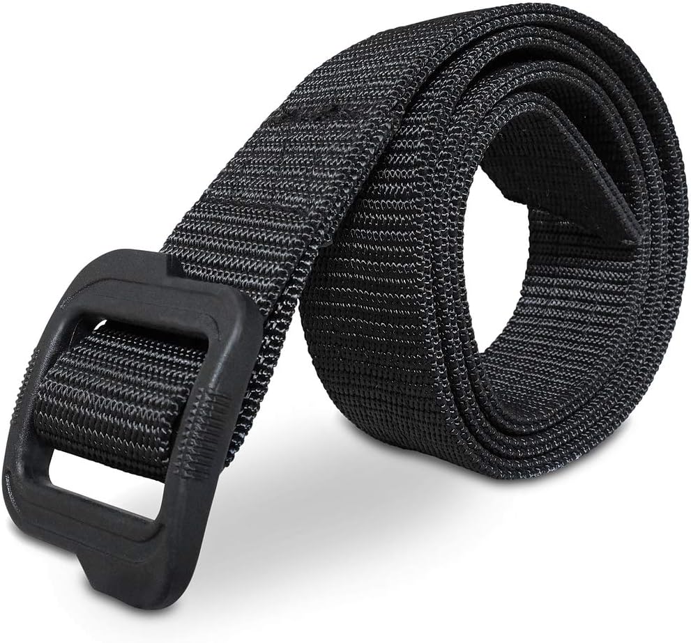 MISSION ELITE Heavy Duty EDC Tactical Belt - Two-Layer Reinforced Nylon with No Metal - Stiffened for Concealed Carry EDC Holsters Pouches Security Military Wilderness