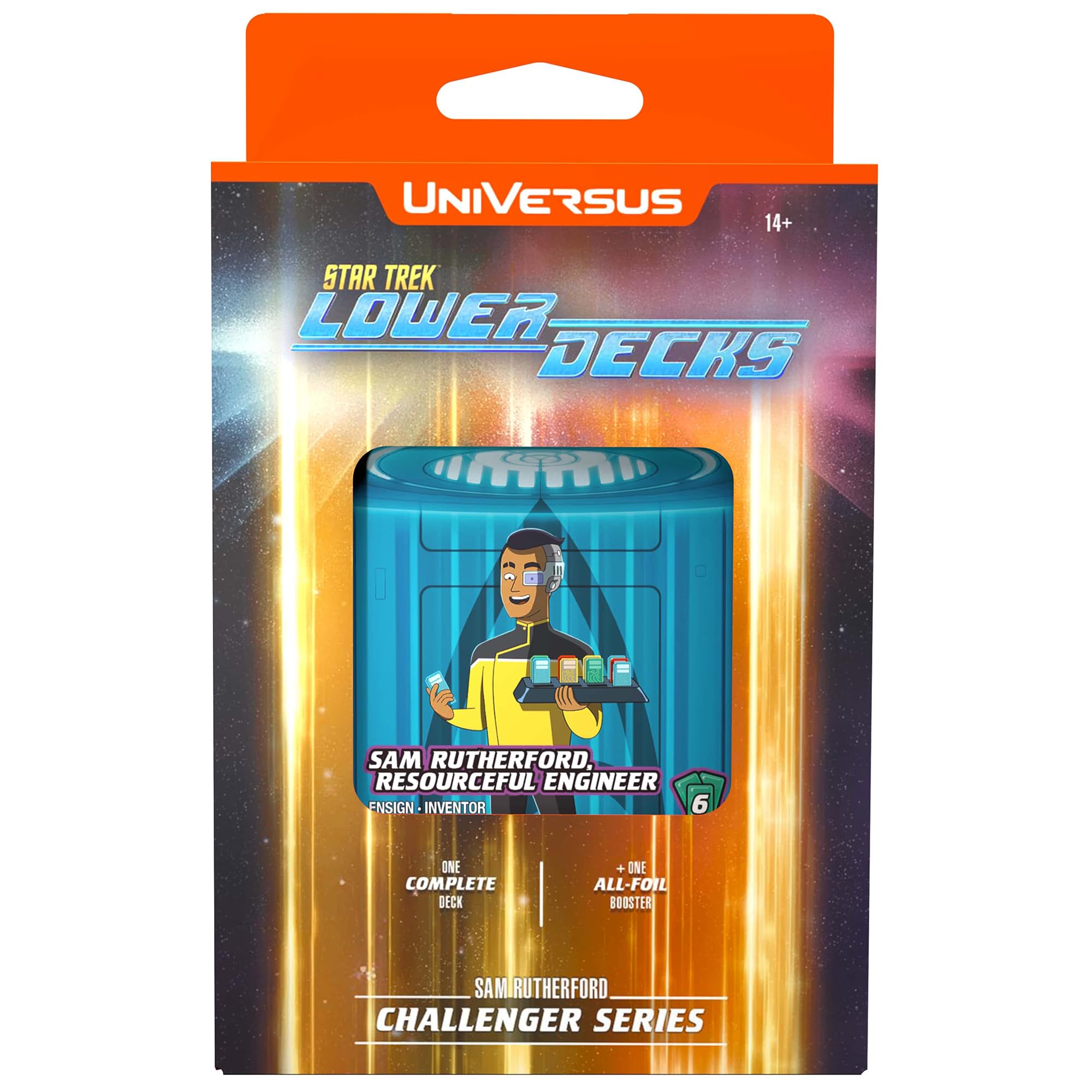 UVS Gamse UniVersus: Star Trek Lower Decks: Challenger Series - Rutherford - 63 Card Deck-Building Game, 2 Playable Characters, Ready to Play, 6 Foil/Alt Art Cards, Ages 13+