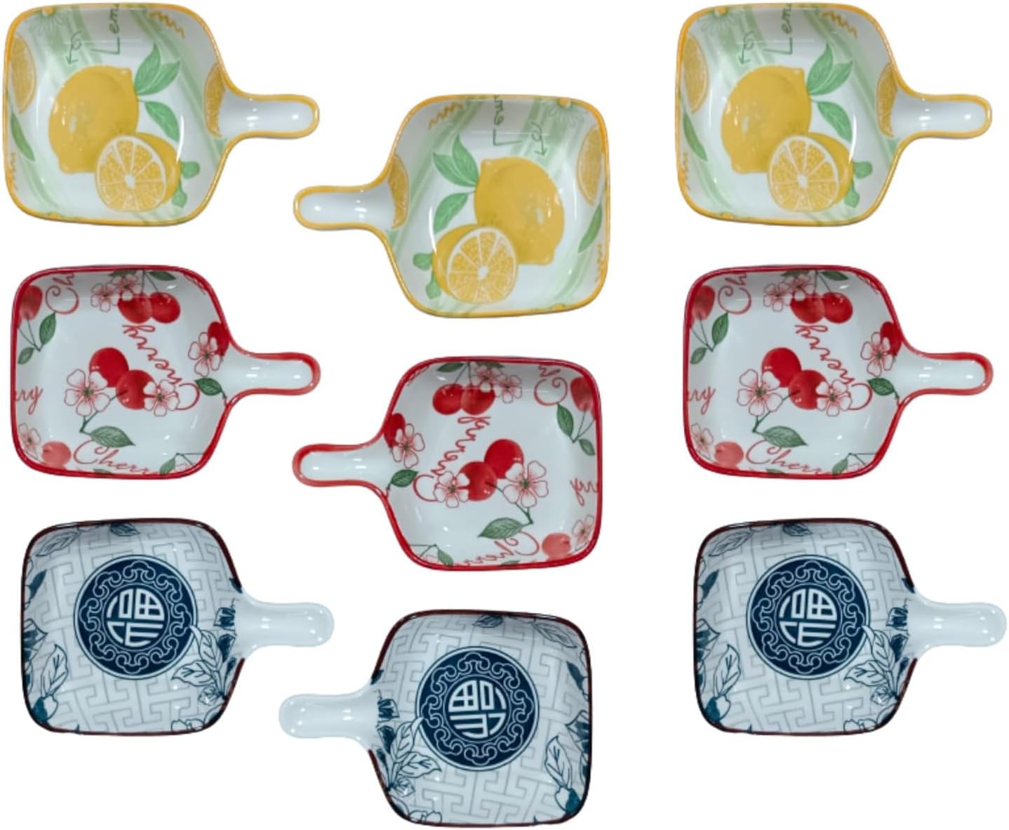 12 Mini Sauce Dishes, Appetizer Plates with Handle, Dipping Bowls, Seasoning Plates, Dip Bowls, Sauce Bowls, Sauce Dish, Small Bowls for Side Dishes Sushi Sauce for Home, Kitchen, Dining