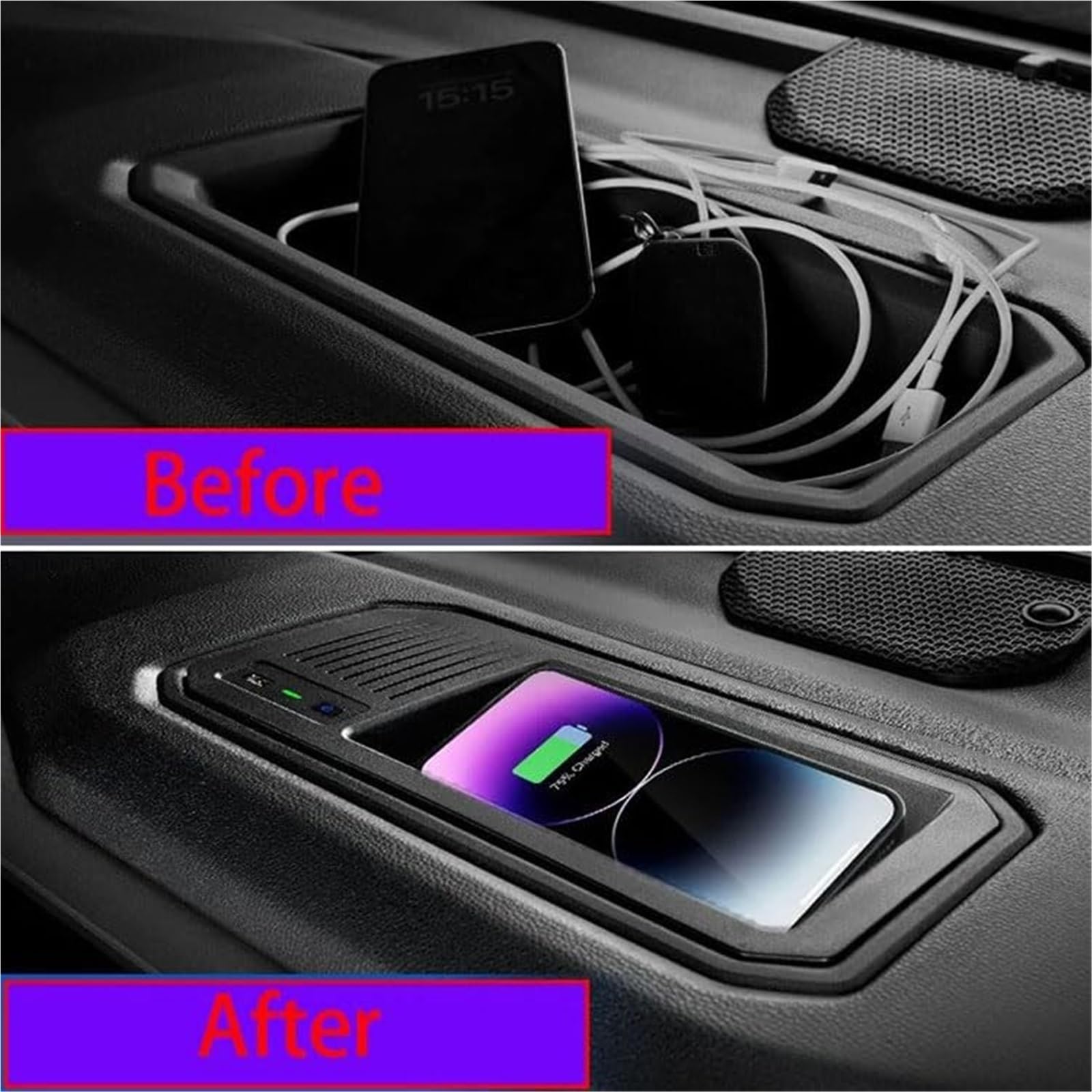 Caricabatterie wireless for telefono Qi for auto, caricabatterie