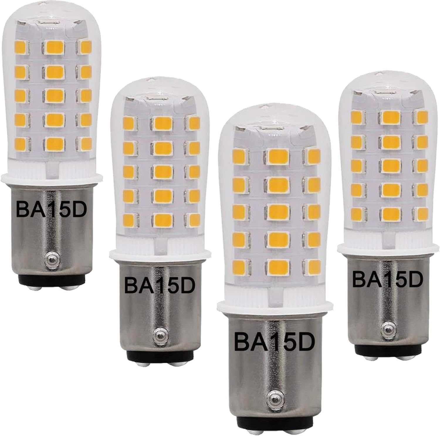 12V BA15D LED Bulb 1076 1142 1176 1004 S8 3W 300Lm 2700K Warm White,DC Bayonet Double Contact Base, RV Camper Motorhome Marine Boat Trailer Landscape Deck Step Path Light, Pack of 4