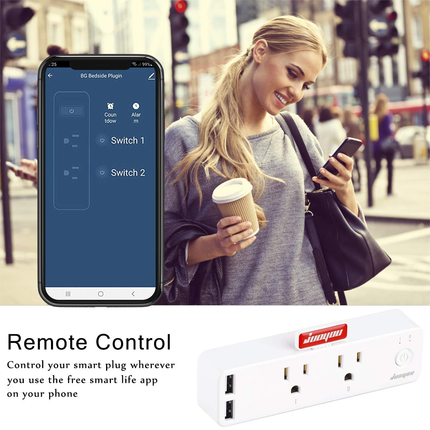 Free Shipping Over $50 Smart Plugs That Work with Alexa - 2 USB Outlet Extender, Multi-Plug Outlet Works with Google Home, Surge Protector, WiFi and Voice Control, No Hub Required (2 Pack)