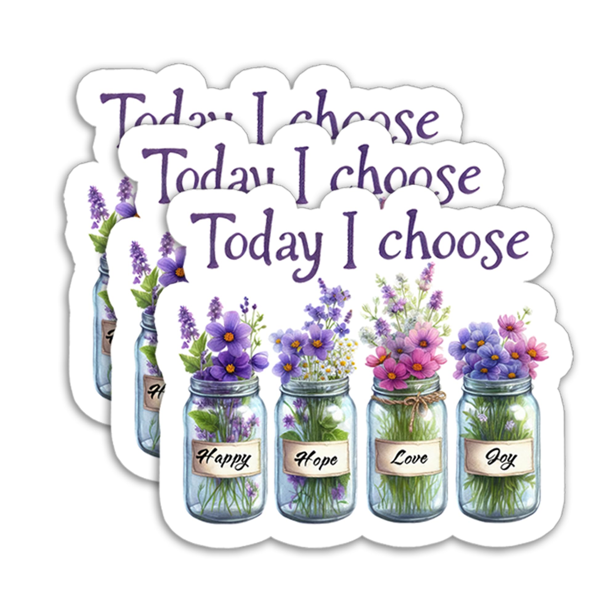 (3PCS) Today I Choose Joy Happy Hope Love Sticker Positive Inspirational Motivational Sticker Christian Faith Stickers, Waterproof Vinyl Decal for
