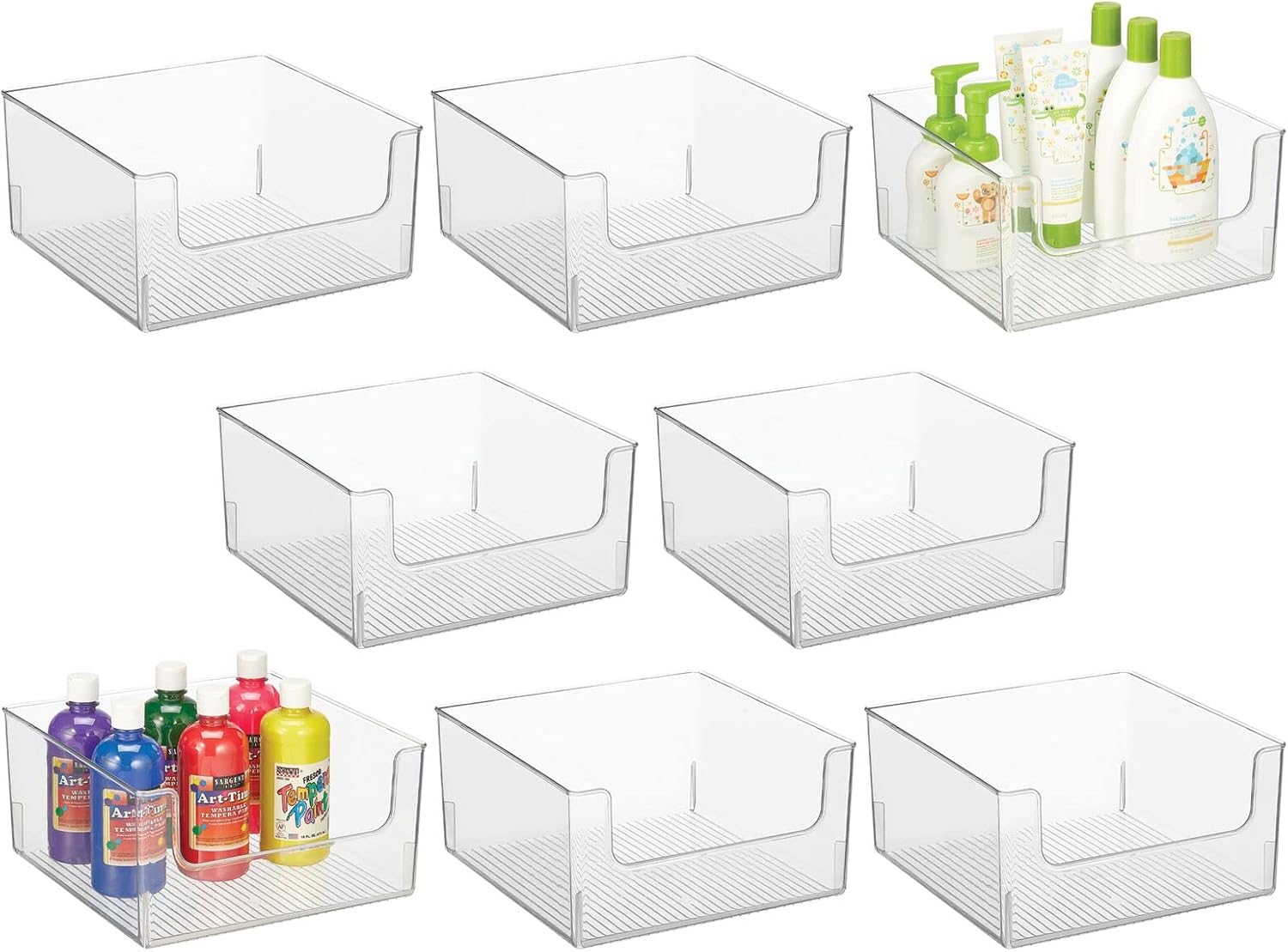 mDesign Plastic Modern Wide Open Front Dip Storage