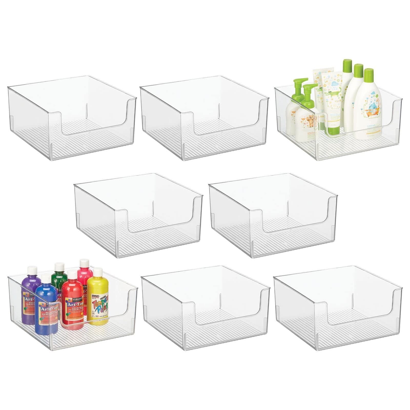 Buy mDesign Plastic Modern Wide Open Front Dip Storage Organizer Bin