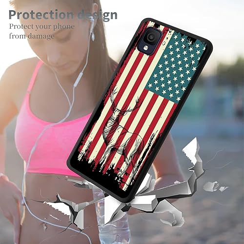 Miniatura 3 de Funda retro con bandera de ciervo para TCL ION Z T501L T501C, funda de silicona para TCL ION Z 2022, funda de goma de gel suave cubierta completa