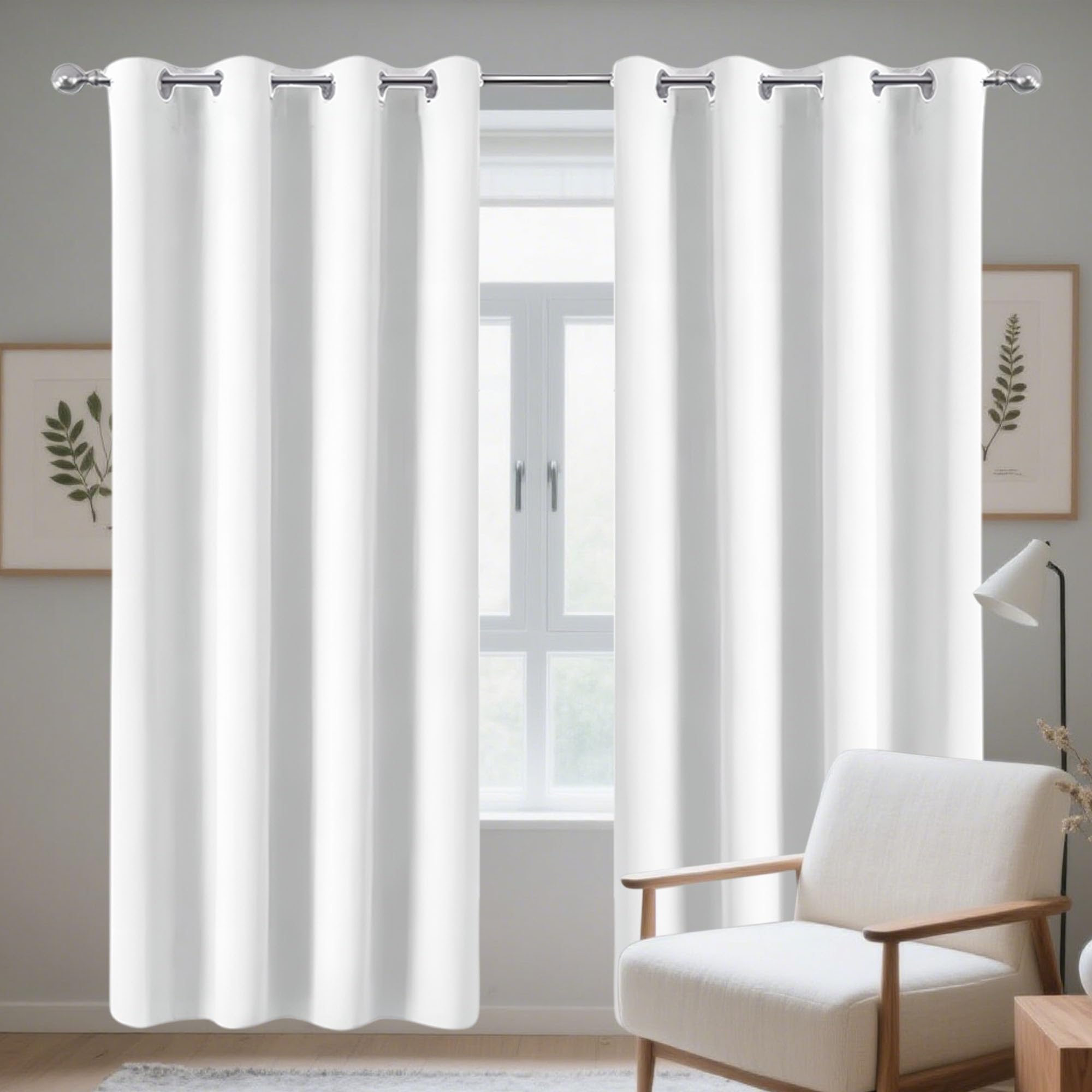 Rideau occultant 100% lumière oeillets anti chaleur opaque 142 x 156 cm