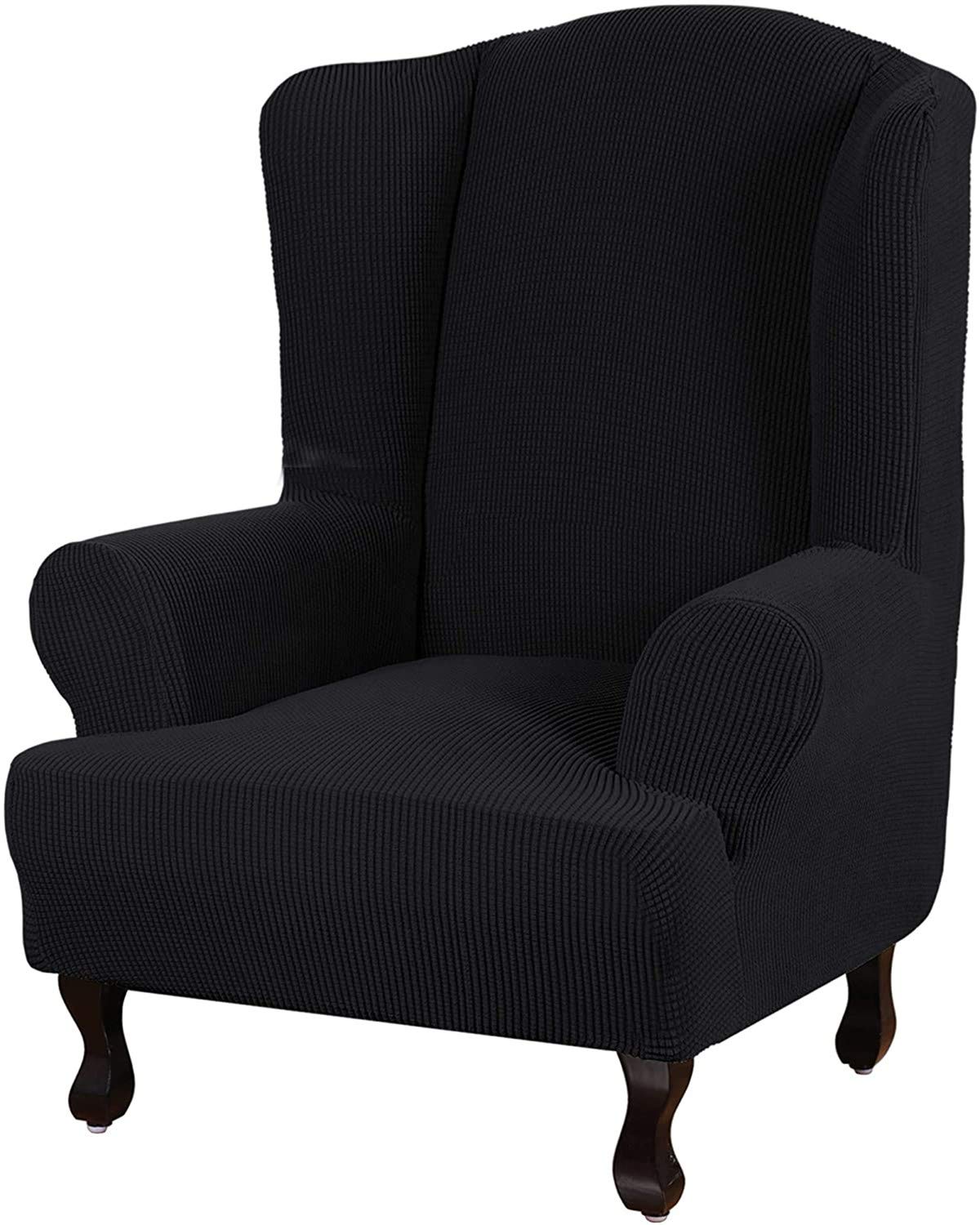 Funda para sillón de ala en tela de elastano con acabado premium texturizado