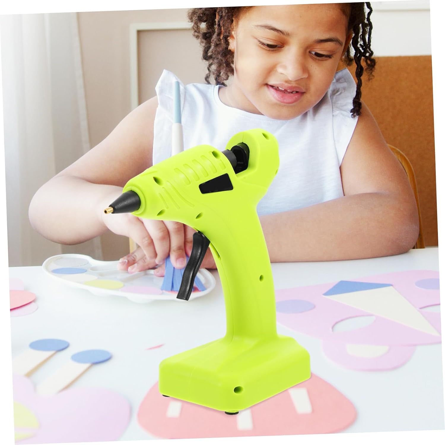 Tofficu Hot Melt Glue Gun Mini Glue Gun Cordless Design Fine Tip for Diy Craft Art Projects Quick Heat-up Ergonomic Trigger