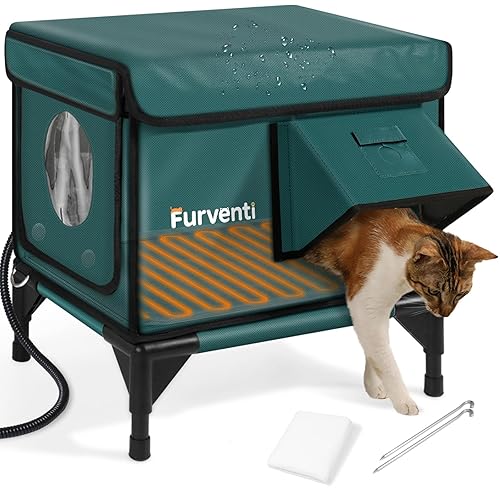 Heated Cat House for Outside,Dual Camera Mounts,100% Weatherproof & Extremely