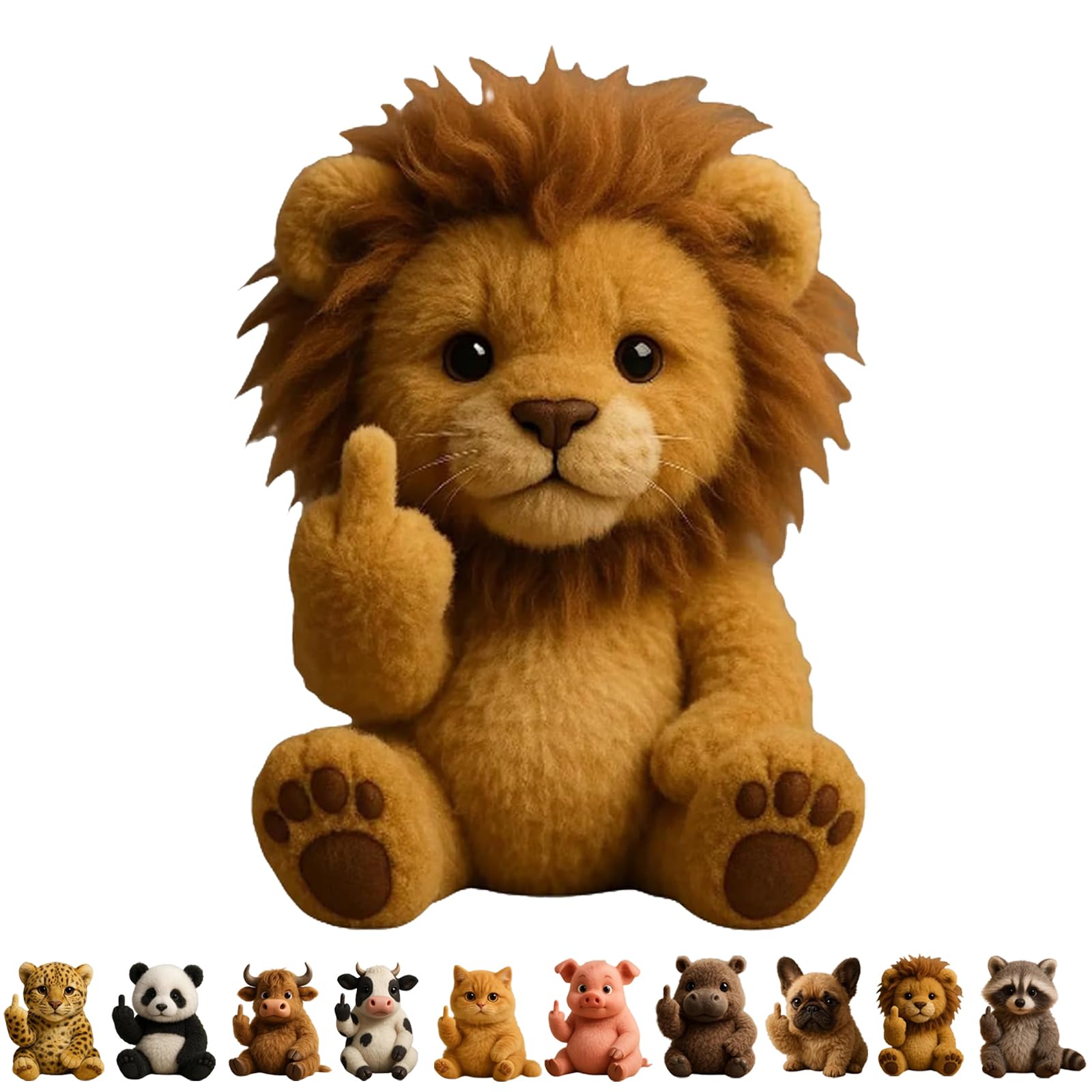 Middle Finger Plush Animal Toy,attitude Finger Plush Animal,middle Finger Plush Highland Cow,Funny Soft Middle Finger Plush Animals,Stress Relief Decor Gift,Unique Gifts for Home Office Decor-H