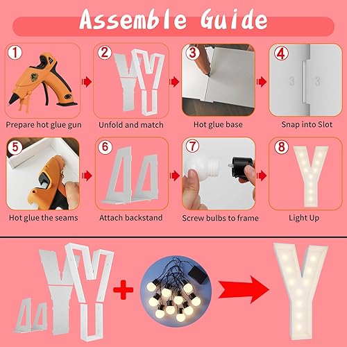 Vista 134 de Marco de números iluminados de 4 pies precortado, números de marquesina gigante, números 7, números de mosaico para globos, decoraciones de Número