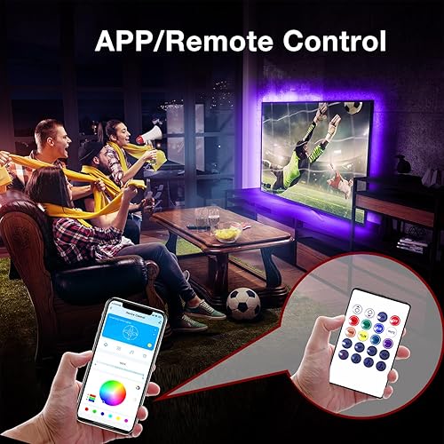 Miniatura 3 de DAYBETTER Luces LED para TV, retroiluminación LED de TV, 20 pies para TV de 85 a 100 pulgadas, kit de luces de TV alimentadas por USB, tira de luces