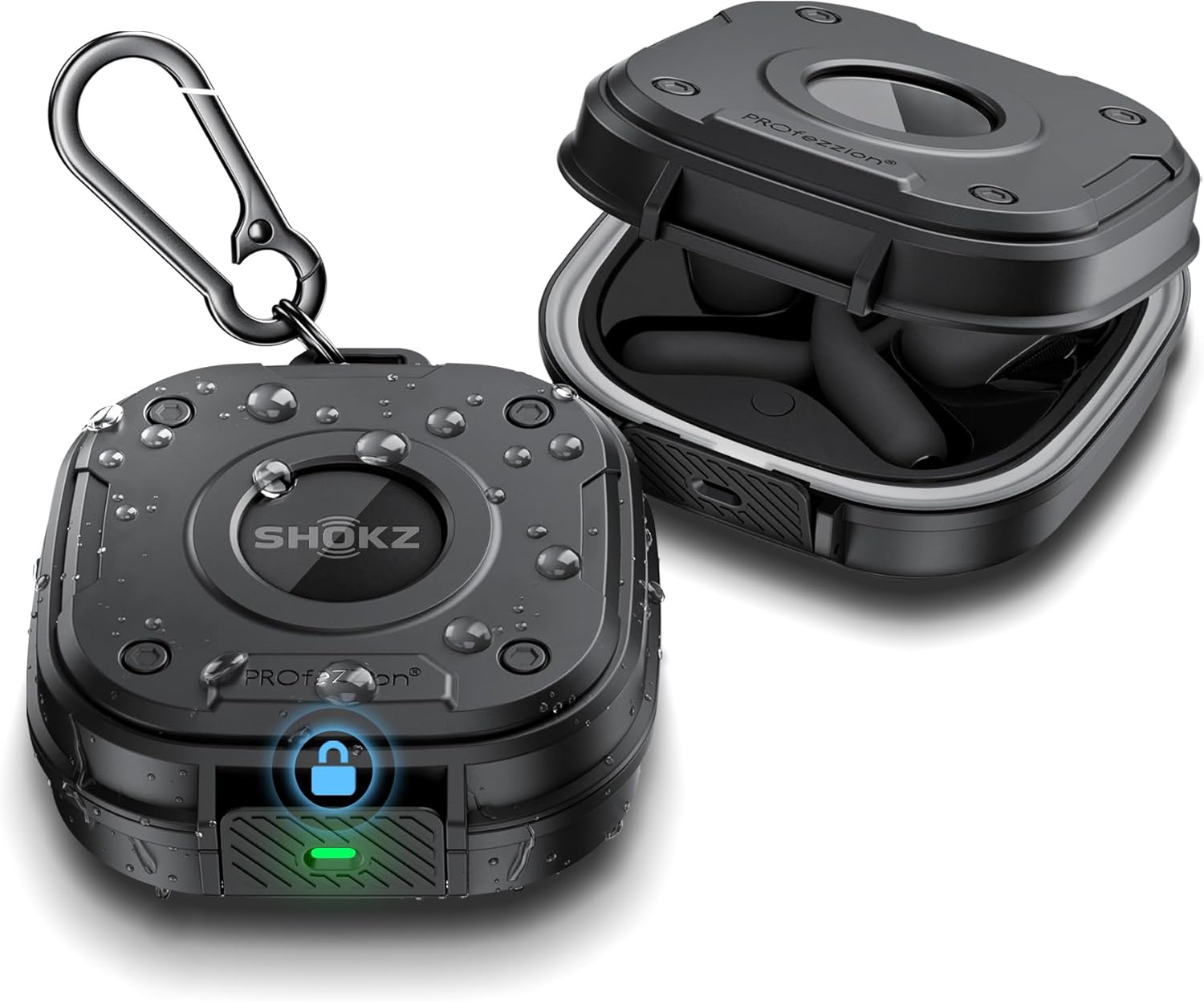 PROfezzion for Shokz OpenFit 2 Case Cover, Heavy Duty Hard Shell Case with Full Coverage and Secure Locking Latch for Shokz OpenFit 2 Open-Ear Headphones (Not for The OpenFit 2+, OpenFit 1, and Air)