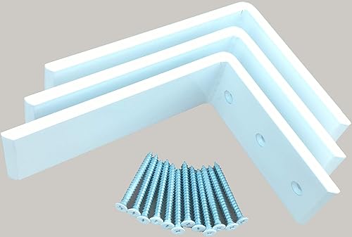 Miniatura 11 de Dmax Soportes en L resistentes de acero negro de 6 x 8 pulgadas, soportes de soporte ocultos para encimera 3/8 pulgadas de grosor, soporta 150