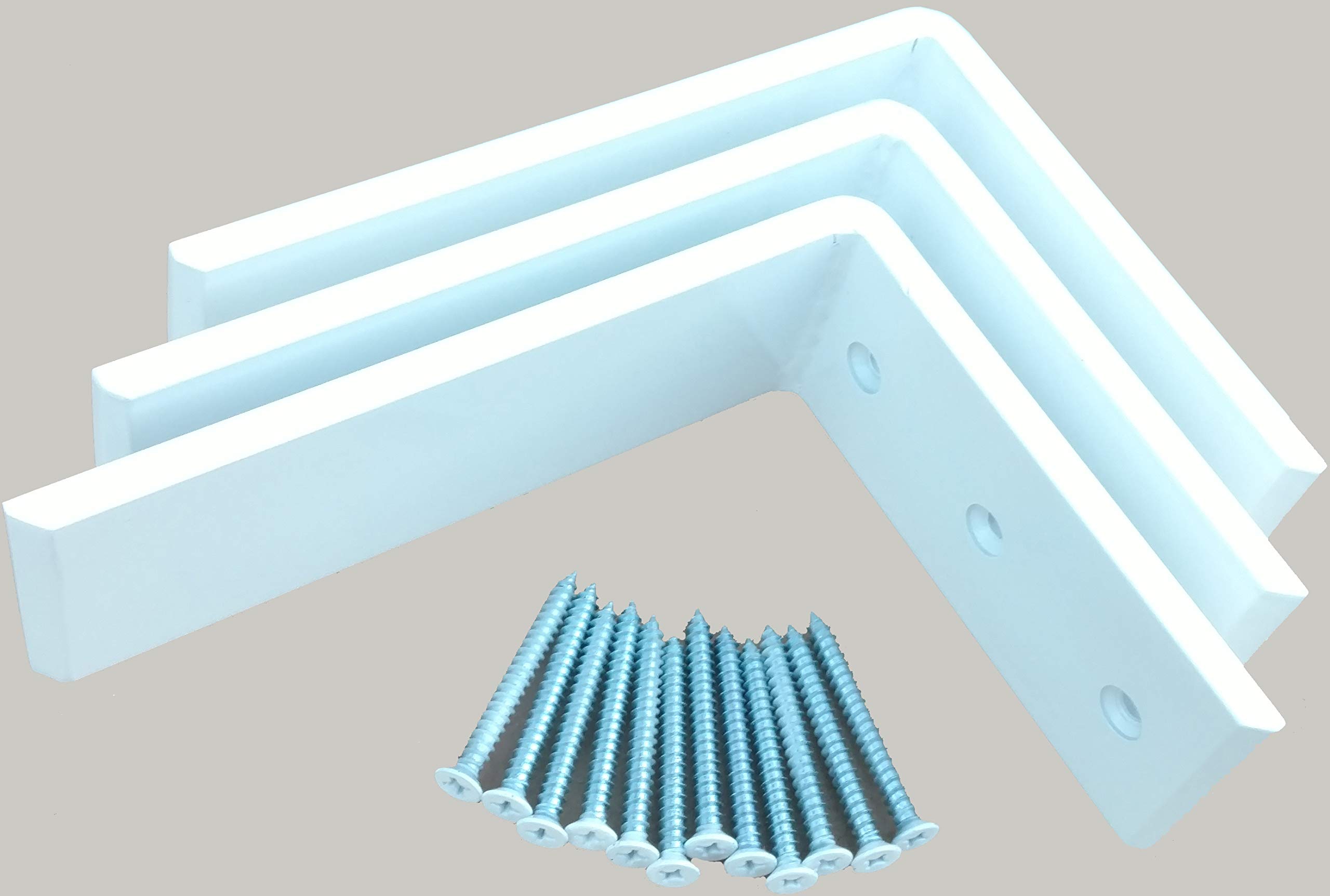 Soportes de soporte para encimera de acero blanco de alta resistencia de 6 x 8 pulgadas