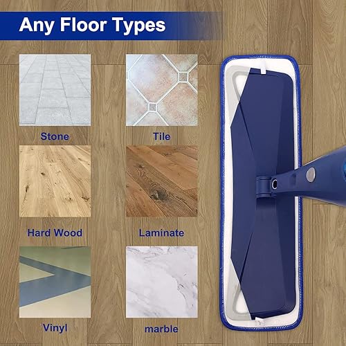 Miniatura 5 de Paquete de 3 almohadillas de microfibra para trapeador Bona, almohadillas de limpieza de microfibra reutilizables para suelos de madera dura de 18