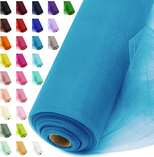 Miniatura 207 de Rollos de tela de tul azul de 54 pulgadas por 20 yardas, perno de carrete de tutú para decoración de bodas, falda tutú de baby shower, envoltura