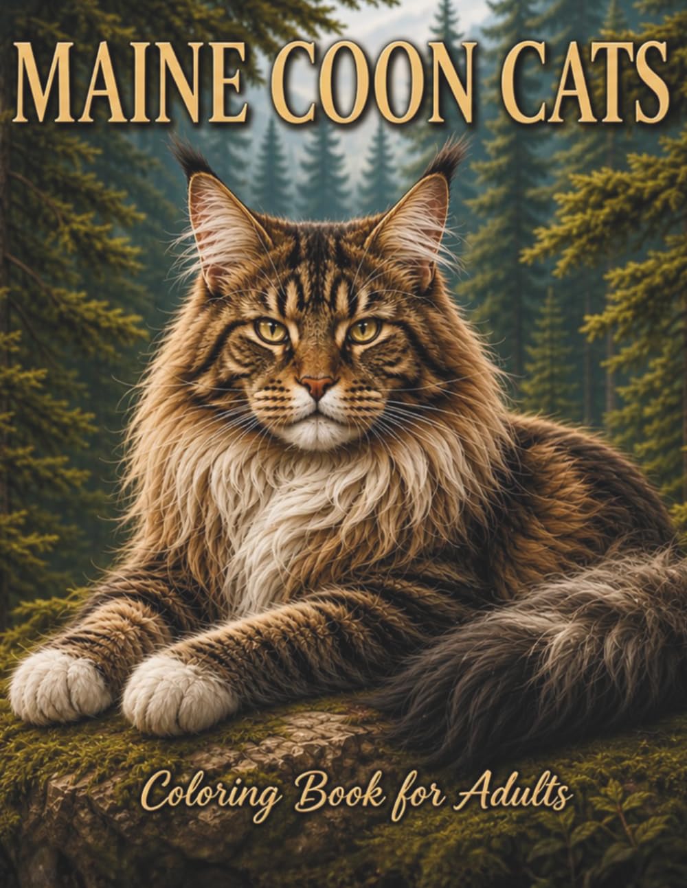Maine Coon Cats Coloring Book for Adults and Teens: Majestic Long Hair Cat Coloring Pages for Relaxation, Stress Relief and Creative Fun (Cat Breeds Coloring Collection)