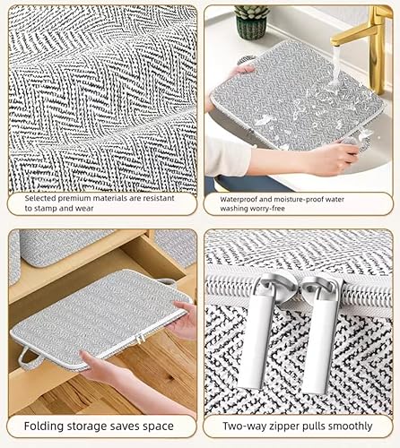 Miniatura 3 de Voipter Paquete de 2 bolsas de almacenamiento de tela con tapas (1 x 150 L, 1 x 220 litros) más grande plegable con asa, organizadores de armario,