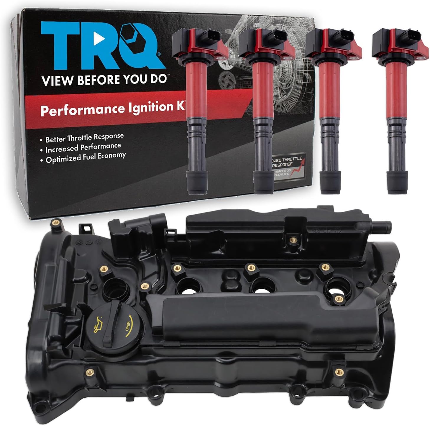 TRQ Ignition Coil Kit 5 Piece Performance Compatible with 2016-2021 Acura ILX 2015-2020 TLX 2013-2017 Honda Accord 2015-2019 CR-V