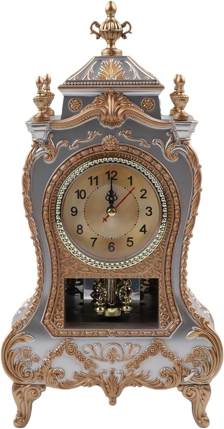 Horloge de table en plastique blanc décorative avec 12 sonneries