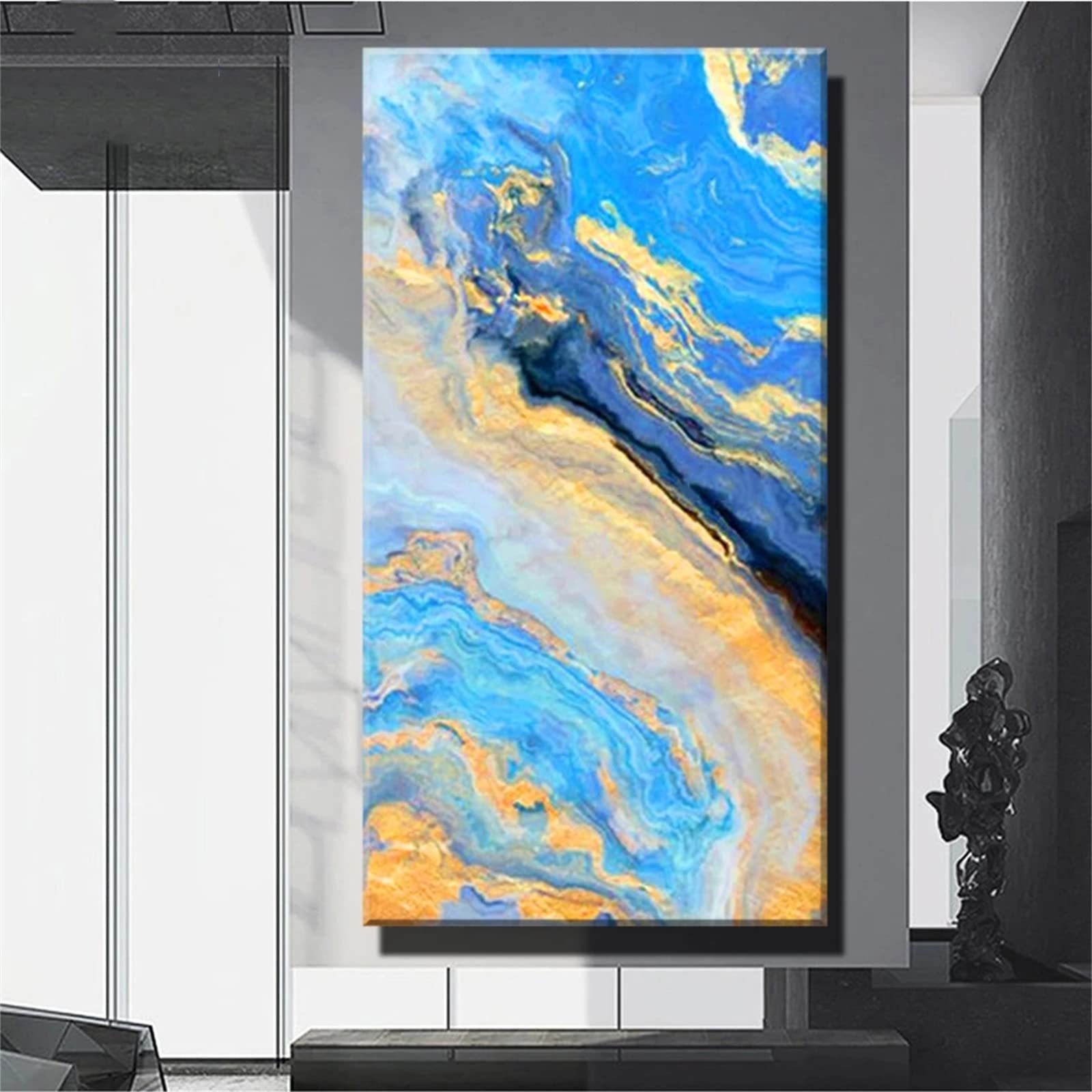 DIY zestawy do malowania diamentami 5D, pełne wiertło diamentowy obraz dla dorosłych i dzieci, kryształ górski haftowanie obrazy do dekoracji ścian domu - 80 x 160 cm / 31 x 63 cali (abstrakcyjny błękitny morze)