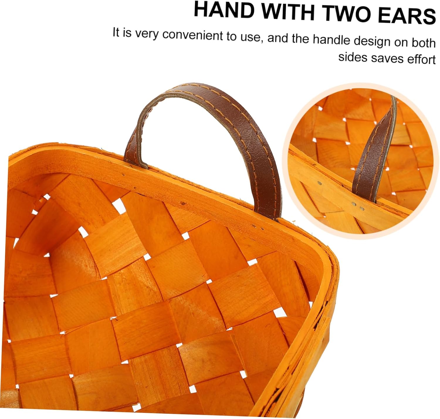 ABOOFAN 4pcs Woodchip Woven Storage Basket Dual Handle Design Vintage Picnic Basket for Fruits Vegetables Sundries Artistic for Home Organization and Outdoor Use