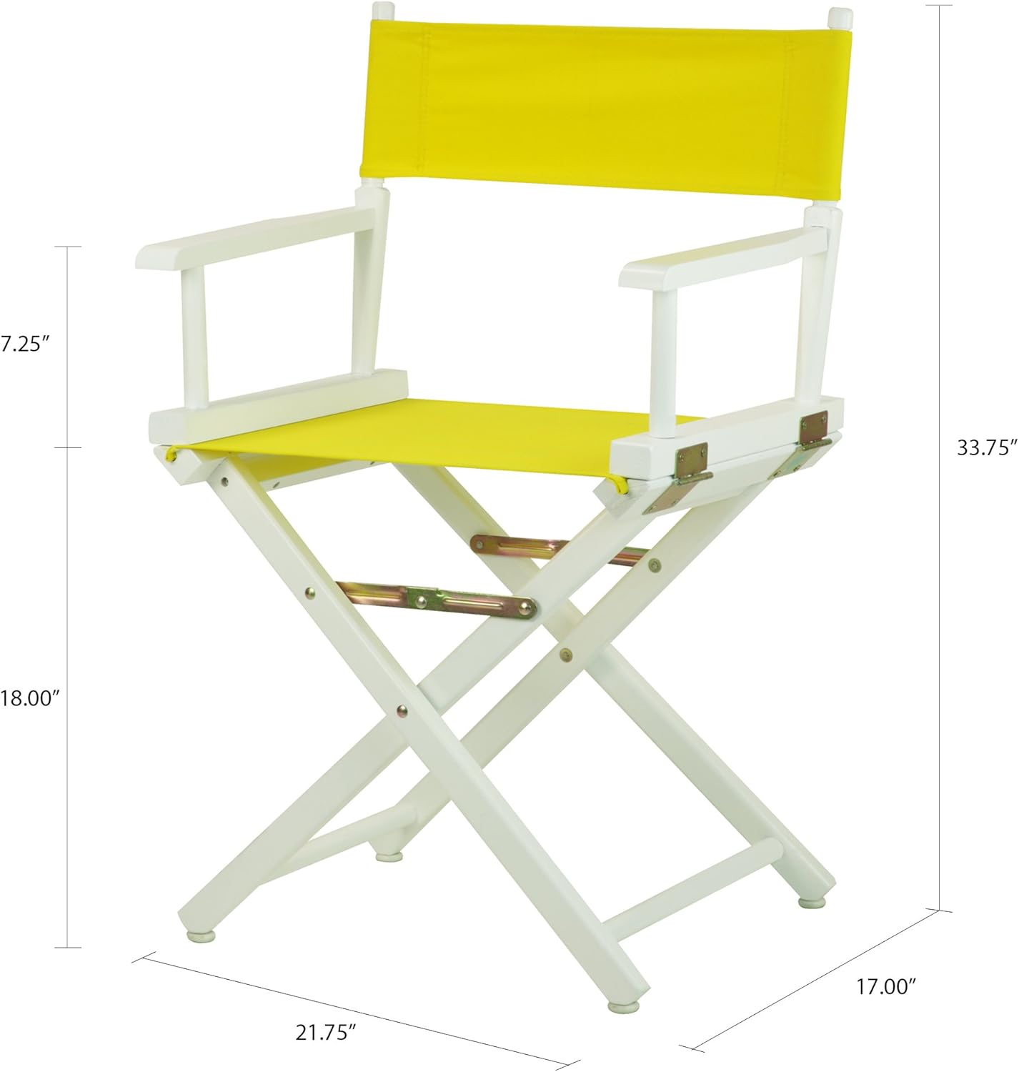 Casual Home 18" Director's Chair White Frame with Yellow Canvas