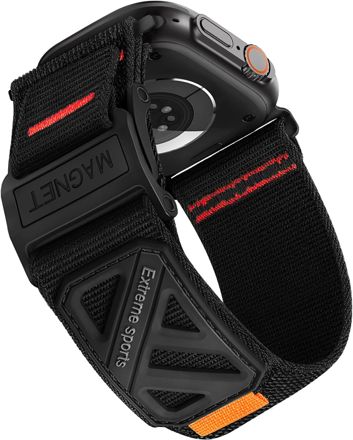 Compatible Apple Watch Ultra Bands for Men, Wide Soft Nylon Sport Loop, Sturdy Magnetic Buckle for iWatch 49mm (Ultra3/2), 46mm (11/10 Series), 45mm (9/8/7), 44mm (SE/2/SE/6/5/4), 42mm (3/2/1)