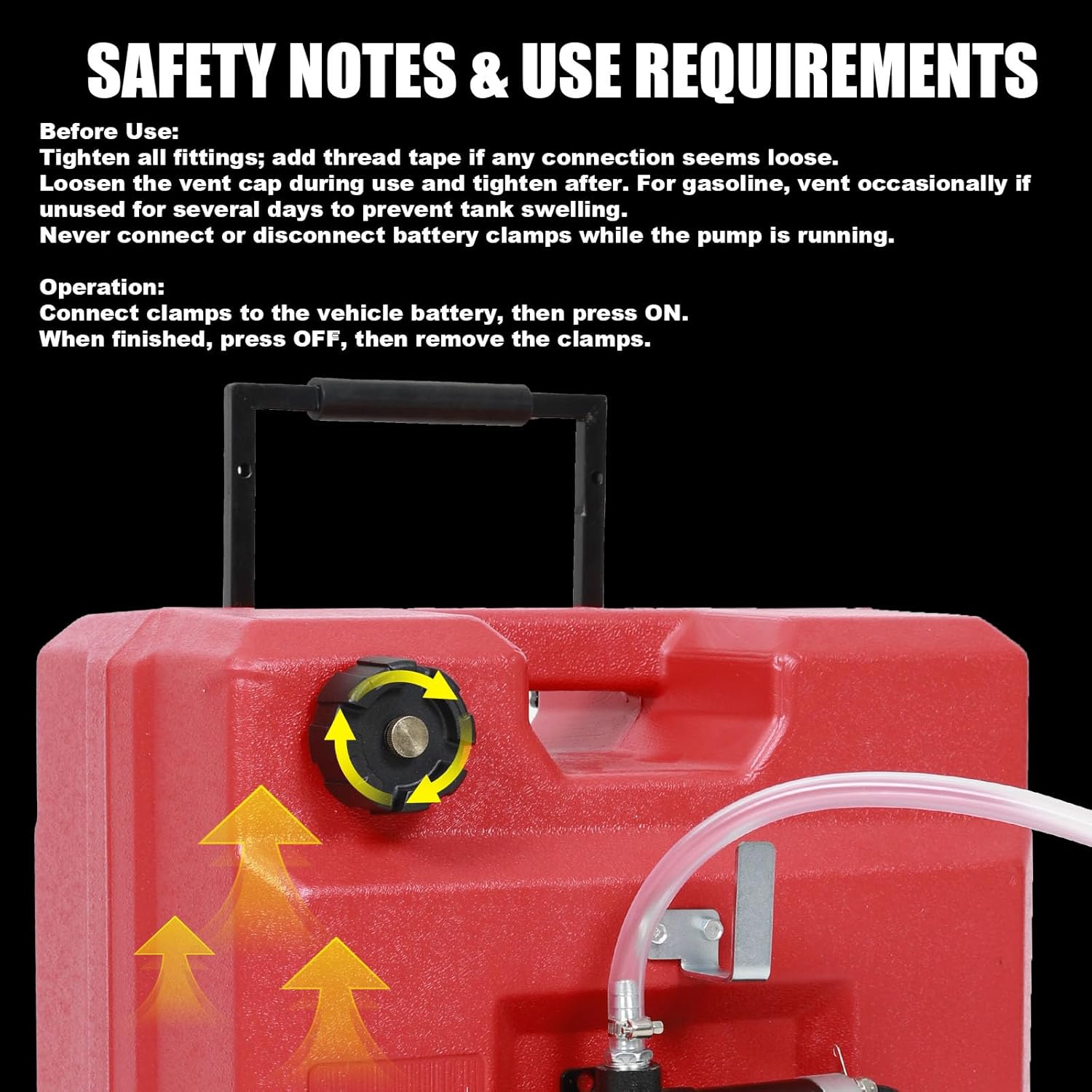 12.5 Gallon Portable Fuel Caddy Tank with 12V Electric Transfer Pump, Reversible Flow, Overheat Protection, Gas Caddy Fuel Tank with Wheels for Gasoline, Diesel & Kerosene