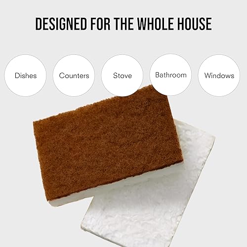 Miniatura 7 de Public Goods Scrubber Sponge | Cleaning & Scrubbing Sponges for Dishes & Kitchen Sink | Natural, Plant-Based Sponges | Pack of 4